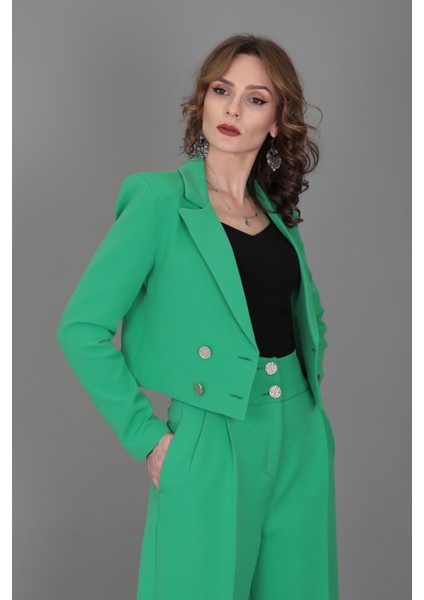 Mini Blazer Ceket-A.yeşil