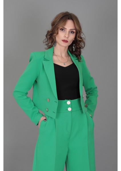 Mini Blazer Ceket-A.yeşil