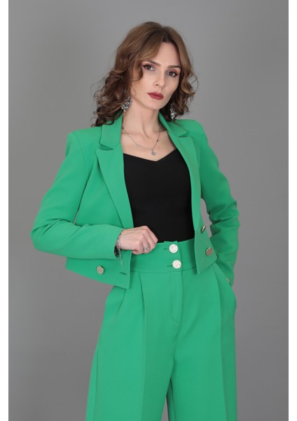 Mini Blazer Ceket-A.yeşil