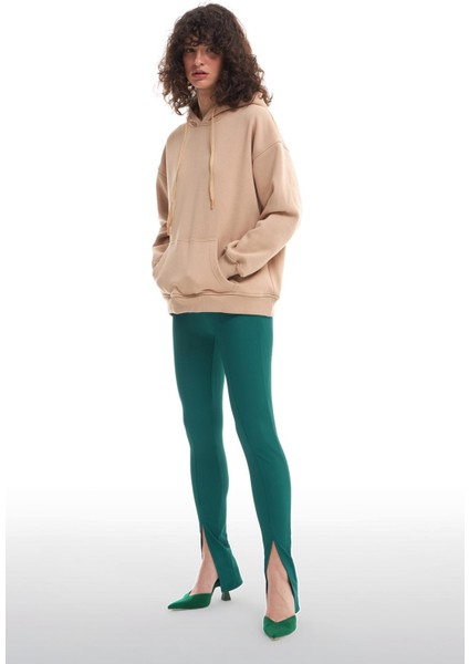 Kapüşonlu Kanguru Cepli Sweatshirt Bej modelleri