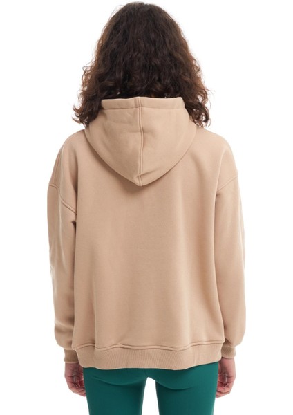 Kapüşonlu Kanguru Cepli Sweatshirt Bej indirimleri