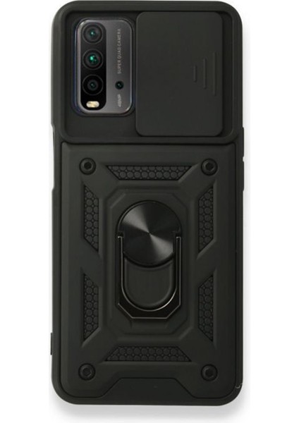 Xiaomi Redmi 9t Kılıf Yüzüklü Standlı Kamera Korumalı Pars
