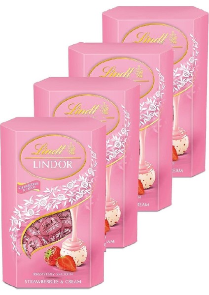 Lindor Strawberry & Cream Çikolata 4 x 200 gr