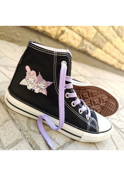 My Melody Baskılı Siyah Spor Ayakkabı Sneakers