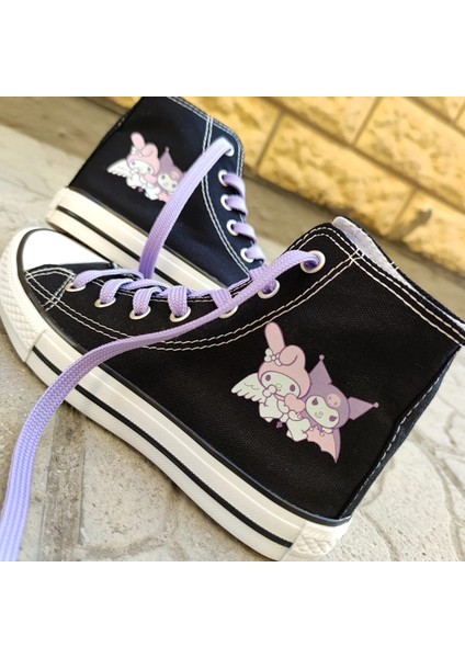 My Melody Baskılı Siyah Spor Ayakkabı Sneakers