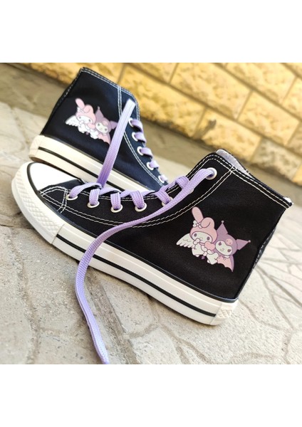My Melody Baskılı Siyah Spor Ayakkabı Sneakers