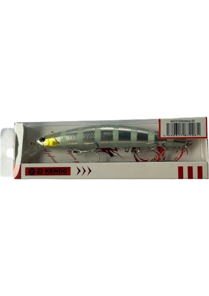 Kendo Seabass Minnow 125F 21GR (Color : 32) (Zebra Glow)