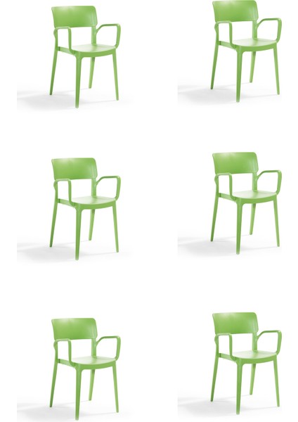 Panora Renkli Koltuk 6'lı Set Yeşil