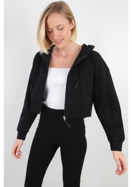 Crop Kapüşonlu Hırka (B20-5013)