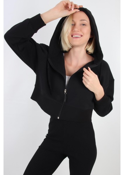 Crop Kapüşonlu Hırka (B20-5013)