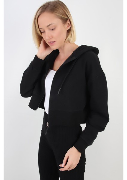 Crop Kapüşonlu Hırka (B20-5013)