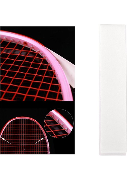 2 Paket Badminton Raket Kafa Pu Bant Raket Koruyucusu Beyaz ve Kırmızı (Yurt Dışından)