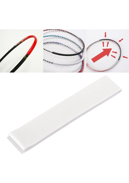 2 Paket Badminton Raket Kafa Pu Bant Raket Koruyucusu Beyaz ve Kırmızı (Yurt Dışından)