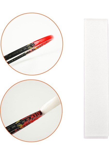 2 Paket Badminton Raket Kafa Pu Bant Raket Koruyucusu Beyaz ve Kırmızı (Yurt Dışından)