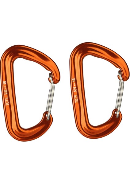 2 Paket Alüminyum Alaşım Karabiner Klips Anahtarlık - D Turuncu İçin Şekil Tokası 8 x 14 cm. (Yurt Dışından)