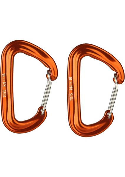 2 Paket Alüminyum Alaşım Karabiner Klips Anahtarlık - D Turuncu İçin Şekil Tokası 8 x 14 cm. (Yurt Dışından)