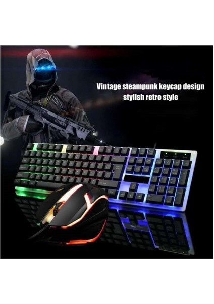 RX-K800 Kablolu Işıklı Oyuncu Klavye Mouse Seti indirimleri
