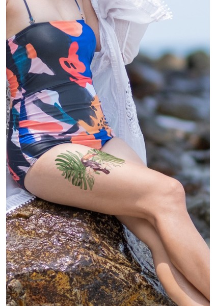 Parrot Geçici Dövme,geçici Tattoo ,vücut Dövme,kol Bilek Dövme,boyun Dövme,sırt Dövme