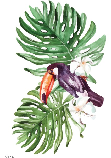 Parrot Geçici Dövme,geçici Tattoo ,vücut Dövme,kol Bilek Dövme,boyun Dövme,sırt Dövme fiyatları