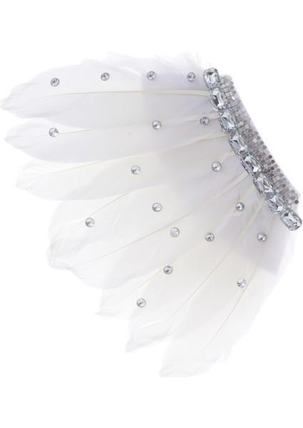 Broş Pim Rozetleri Emzirilen Diy Zanaat Moda Parti Bar Şarkıcısı Gösterim Beyaz Tüy (Yurt Dışından)