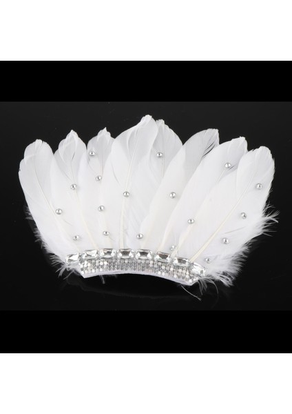 Broş Pim Rozetleri Emzirilen Diy Zanaat Moda Parti Bar Şarkıcısı Gösterim Beyaz Tüy (Yurt Dışından) indirimleri