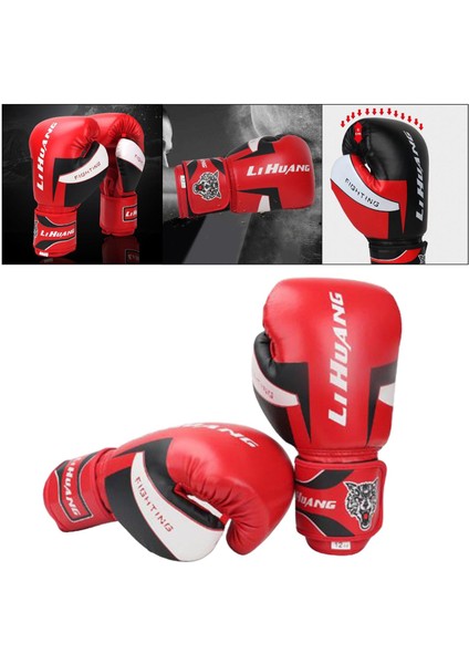 Strade Store Profesyonel Erkek Kadın Boks Eğitim Eldivenleri Muay Thai Egzersiz 8oz Kırmızı (Yurt Dışından)