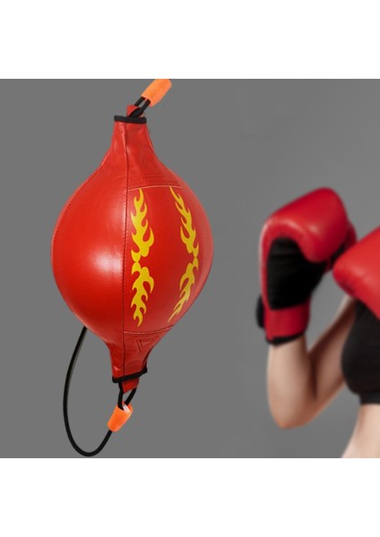 Dayanıklı Hız Topu Çift Uç Delme Çanta Egemenlik Dişli Boks Topu Kırmızı (Yurt Dışından)