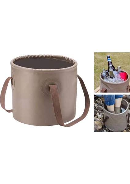 Kamp Piknik Malzemeleri Için Çok Işlevli Kamp Depolama Kepçesi Katlama Khaki 10L (Yurt Dışından) modelleri