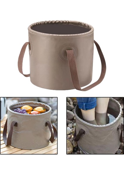 Kamp Piknik Malzemeleri Için Çok Işlevli Kamp Depolama Kepçesi Katlama Khaki 10L (Yurt Dışından) fırsatları