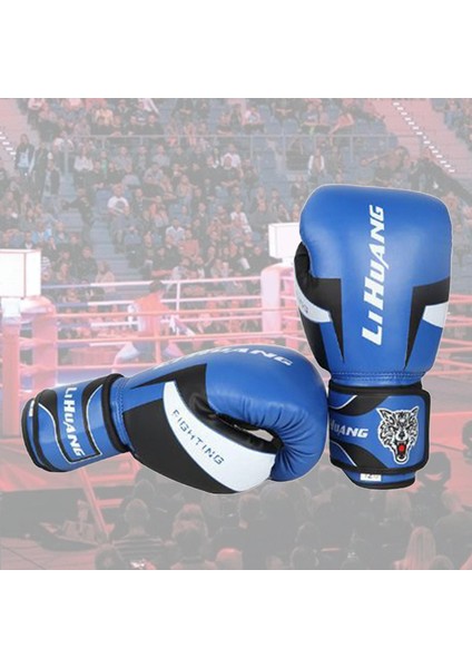 Strade Store Boks Eldiven Pu Deri Muay Thai Delme Çantası Mma Sınıf 10OZ Mavi (Yurt Dışından)