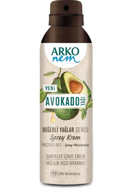 Değerli Yağlar Avokado Sprey Krem, 150 Ml