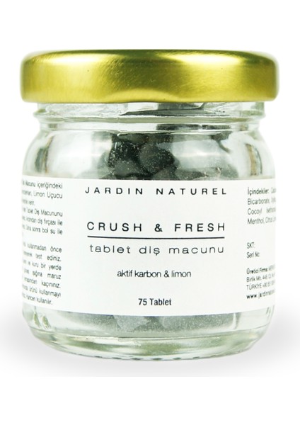 Crush & Fresh | Tablet Diş Macunu Aktif Karbon&Limon
