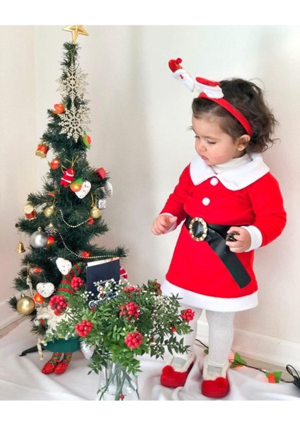 Noel Baba Kostüm - Kız Çocuk Polar Elbise 3lü fiyatları