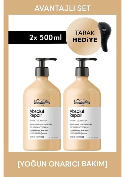 Serie Expert Absolut Repair Yıpranmış Saçlar Için Onarıcı Şampuan 500 ml X2