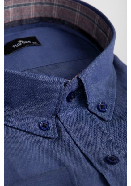 Battal Uzun Kol Düğmeli Yaka Erkek Gömlek BT220008-721