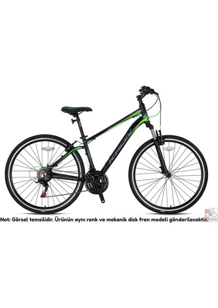 2022 Kron Tx 75 28'' 21 Vites Mekanik Disk Trekking Bisiklet Siyah - Füme - Yeşil 20''