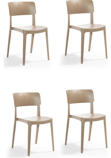 Pano Renkli Sandalye 4'lü Set Cappucino