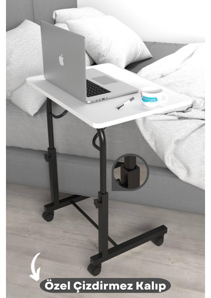 Eğim Yükseklik Ayarlı Laptop Sehpası Kahvaltı Ders Çalışma Bilgisayar Ofis Yemek Masası Metal Ayak