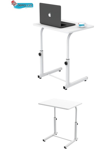 Eğim Yükseklik Ayarlı Laptop Sehpası Kahvaltı Ders Çalışma Bilgisayar Ofis Yemek Masası Metal Ayak
