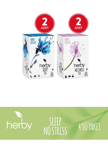 Bitki Çayı 4'lü Rahatlama Paketi (Sleep Tea, No Stress Tea)