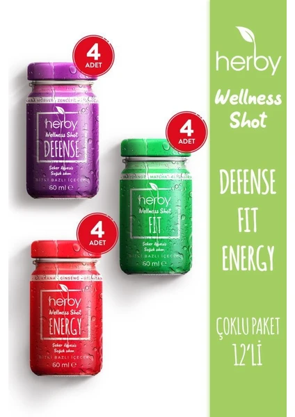 Wellness Shot 12'li Deneme Paketi Bitki Bazlı İçecek 60 ml