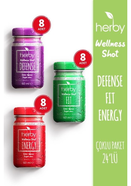 Wellness Shot 24'lü Deneme Paketi Bitki Bazlı İçecek 60 ml