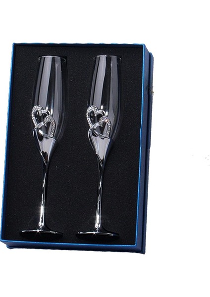 Düğün Kristal Şampanya Gözlükleri Metal Stand Flüt Gözlük (Yurt Dışından)