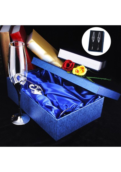 Düğün Kristal Şampanya Gözlükleri Metal Stand Flüt Gözlük (Yurt Dışından) modelleri