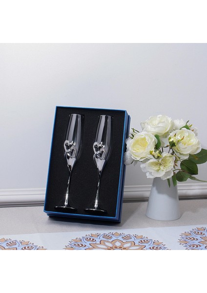 Düğün Kristal Şampanya Gözlükleri Metal Stand Flüt Gözlük (Yurt Dışından) fırsatları