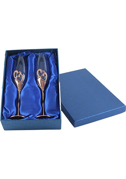 Düğün Kristal Şampanya Gözlük Metal Stand Flüt Gözlük Goblet Gül Altın (Yurt Dışından)