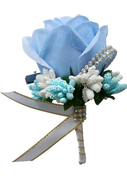 Renkli Gelin Damat Nedime Korsajları Broşa Kumaş Gül Çiçek Pimi (Yurt Dışından) indirimleri