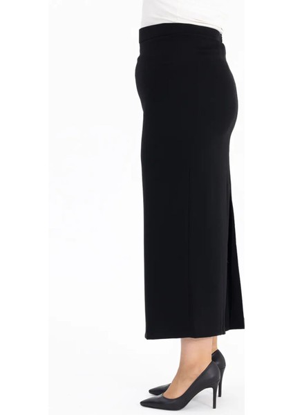 Kadın Büyük Beden Klasik Kesim Astarlı Etek 1017 Siyah modelleri