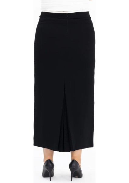 Kadın Büyük Beden Klasik Kesim Astarlı Etek 1017 Siyah fırsatları