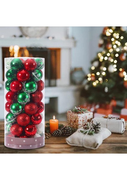 Noel Top Süsleri 50 Pcs Asılı Kolye Baubles Dekorasyon Için 6cm Kırmızı Yeşil Beyaz (Yurt Dışından) modelleri
